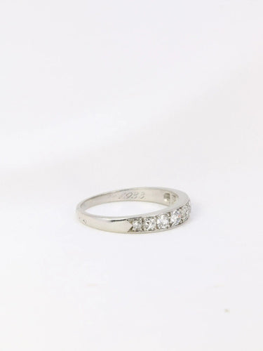 Bague Bague jarretière ancienne platine diamants 0,5 ct 58 Facettes J109