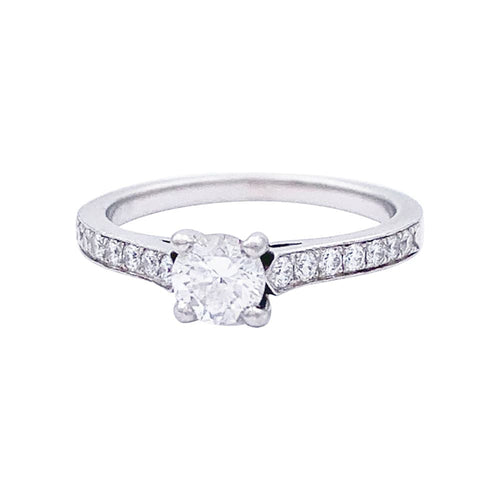 Bague 47 Bague solitaire Piaget, "Limelight", platine, diamants. 58 Facettes 33116