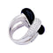 Bague 53 Bague Victoria Casal, or blanc, onyx et diamants. 58 Facettes 33445