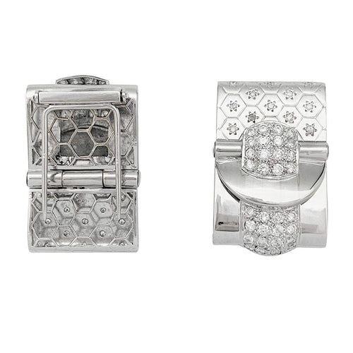 Broche Broches Tank en or blanc et diamants. 58 Facettes 31631