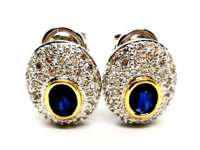 Boucles d'oreilles Boucles d'oreilles Or blanc Saphir 58 Facettes 1553011CN