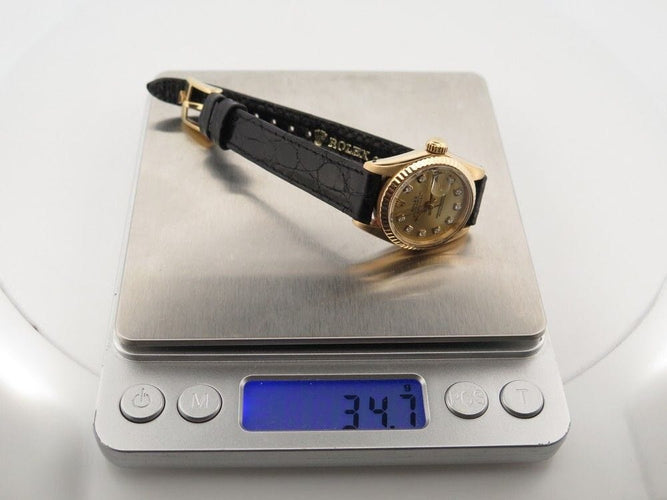 Montre vintage montre ROLEX oyster perpetual datejust or 18k diamants automatique 58 Facettes 257565