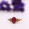 Bague Bague moderne or jaune et rubis, diamants 58 Facettes
