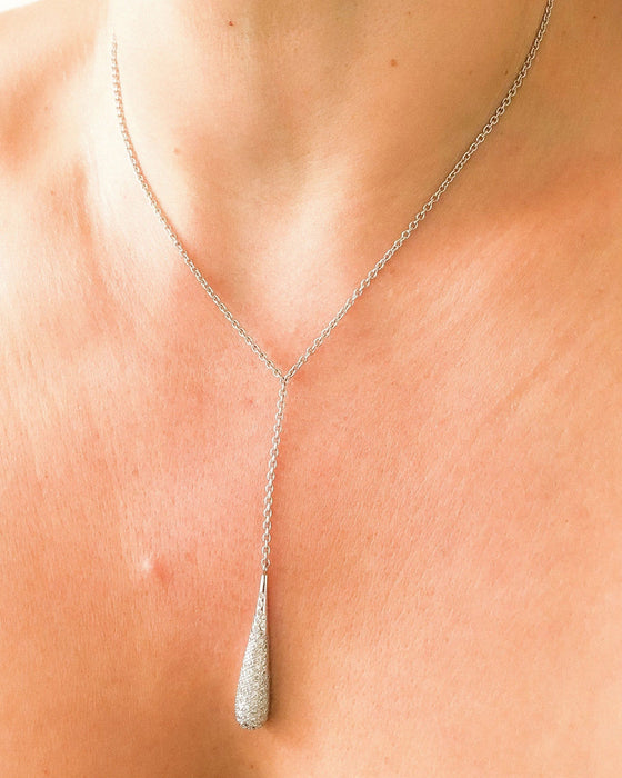 Collier Collier or gris pavés de diamant 58 Facettes 0