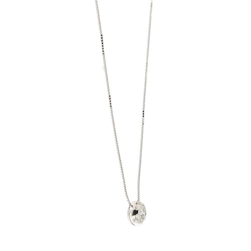Collier Collier or blanc avec diamant de 0,15 ct 58 Facettes 25854
