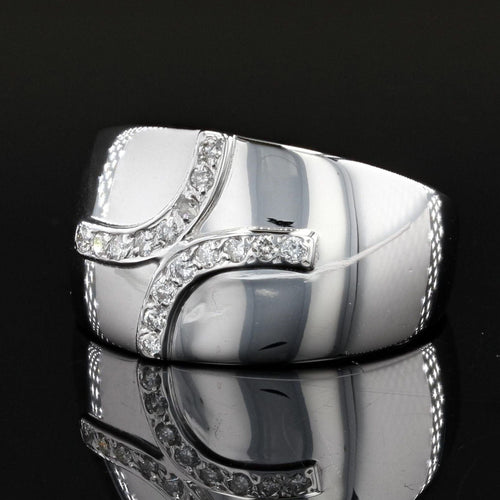 Bague 55 Bague jonc or blanc diamants 58 Facettes 21-577A