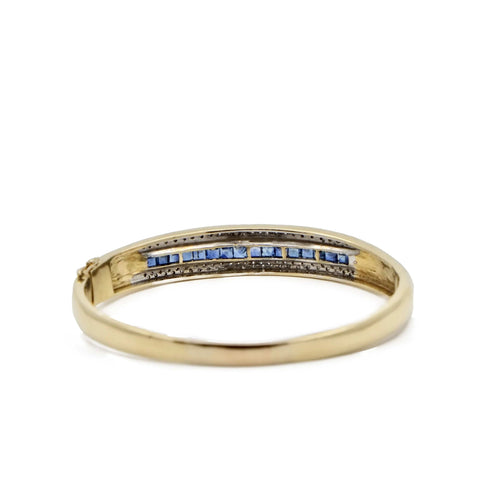 Bracelet Bracelet jonc 2 Ors jaune Saphirs Diamants 58 Facettes REF2308-49