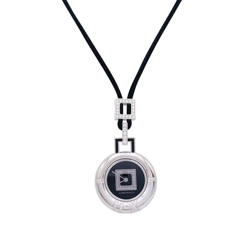 Montre Montre pendentif Chaumet, "Anneau", or blanc, diamants. 58 Facettes 32573