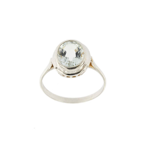 Bague 59 Bague Or blanc Aigue-marine 58 Facettes 27600