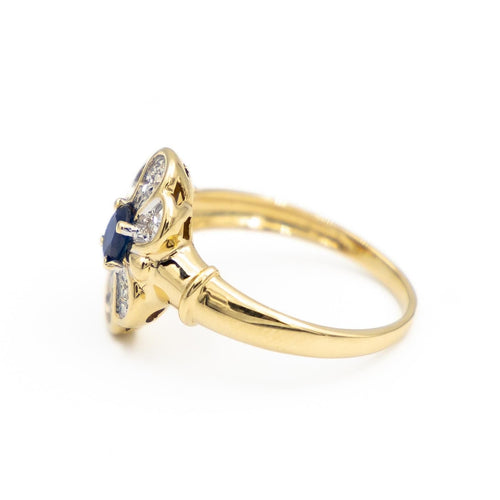 Bague 55 Bague Fleur Or jaune  Saphir 58 Facettes 1670724CN