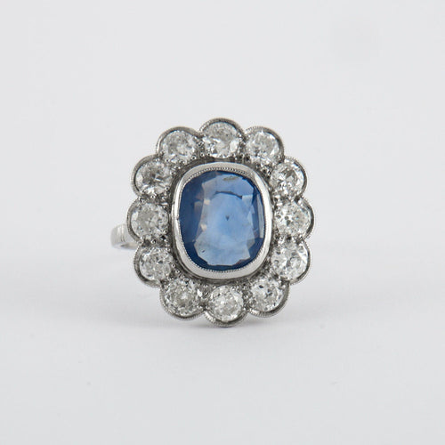 Bague Bague saphir diamants Art Déco 58 Facettes