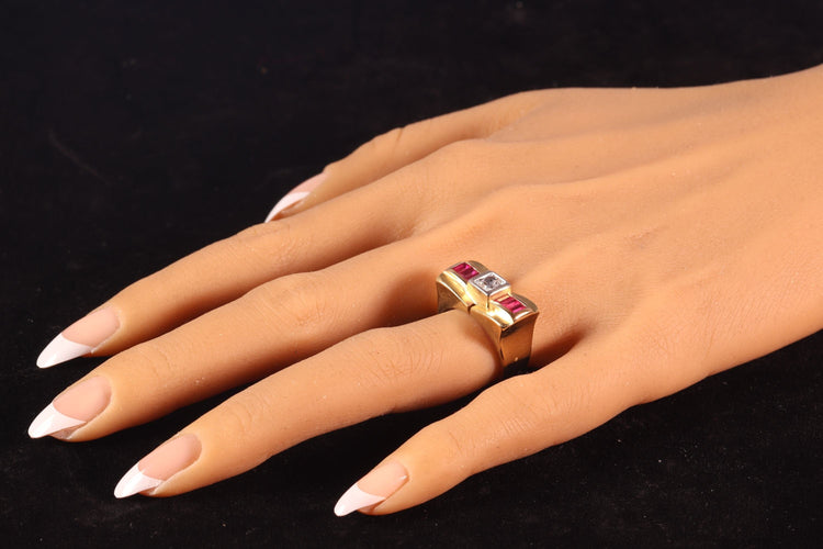 Bague 54 Bague, diamant et rubis 58 Facettes 23039-0099