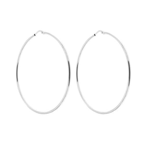 Boucles d'oreilles Orecchini oro bianco a cerchio 58 Facettes 33175