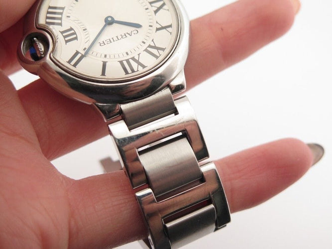 Montre montre CARTIER ballon bleu 36 mm quartz en acier palladie 58 Facettes 255024