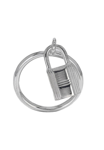 Bague 55 Bague HERMES Amulettes Cadenas en Argent 925/1000 58 Facettes 62325-58341