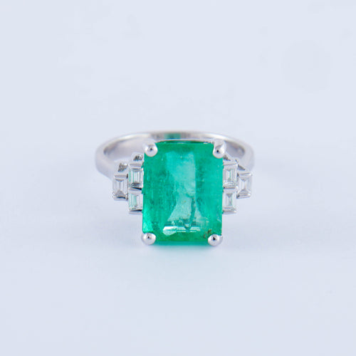 Bague 53 Bague Emeraude Diamants 58 Facettes ALGU01