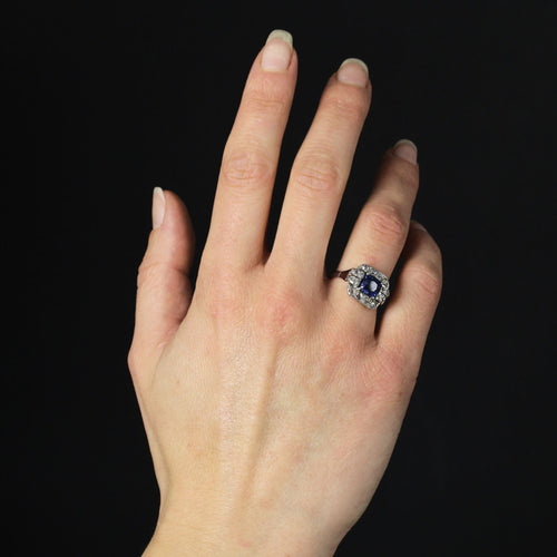 Bague 53 Bague art déco saphir et diamants 58 Facettes 23-315