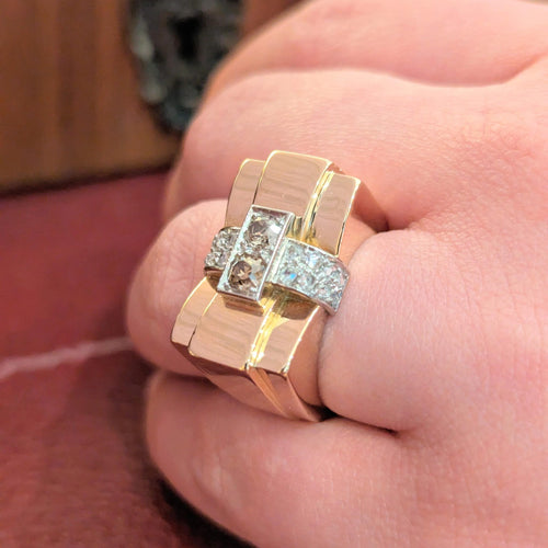 Bague Bague Tank or jaune et diamants 58 Facettes 25625