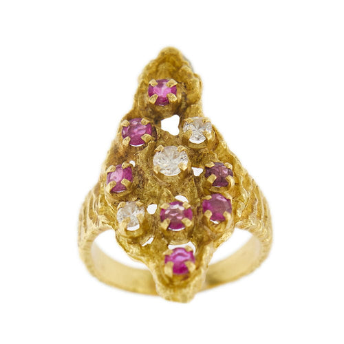 Bague Bague avec rubis et diamants 58 Facettes 27366