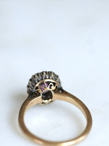 Bague marguerite saphir rose et diamants 58 Facettes