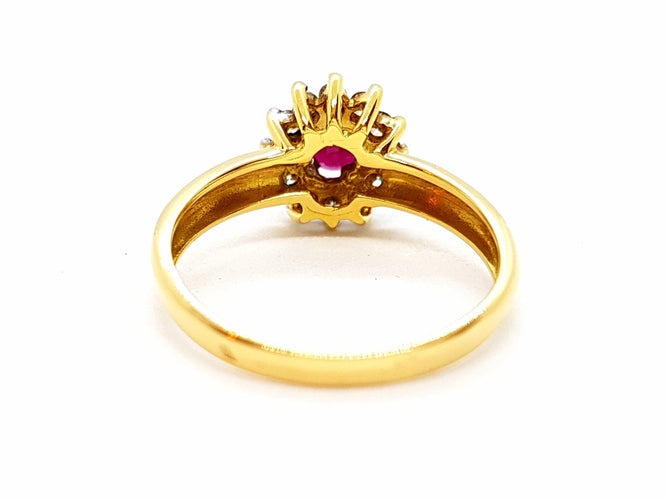 Bague 56 Bague Or jaune Rubis 58 Facettes 06332CD