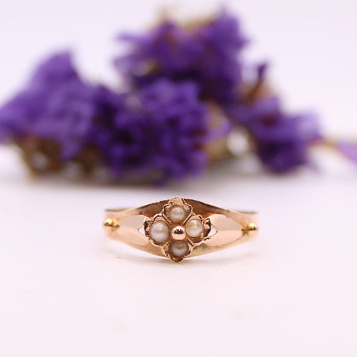 Bague 55 Bague Art-Nouveau Or Perles 58 Facettes