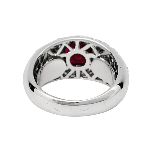 Bague 49 Bague jonc pavage diamant, rubis 1,78 carats. 58 Facettes 30945
