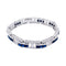 Bracelet platine, saphirs calibrés, diamants. 58 Facettes 32336