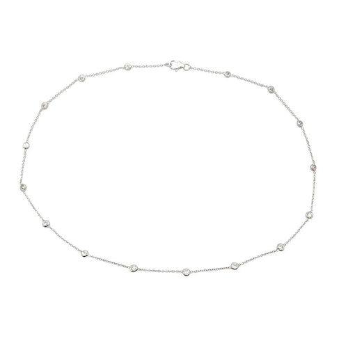 Collier Collier gouttière en or blanc, diamants. 58 Facettes 31761