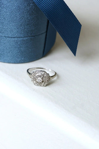 Bague Bague de fiançailles Art Deco, Diamants 58 Facettes