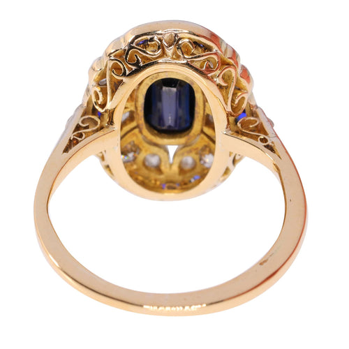 Bague 55 Bague de fiançailles Art Déco diamants Saphirs 58 Facettes 23263-0556