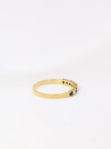 Bague 53 Demi-Alliance américaine diamants et saphirs 58 Facettes J107