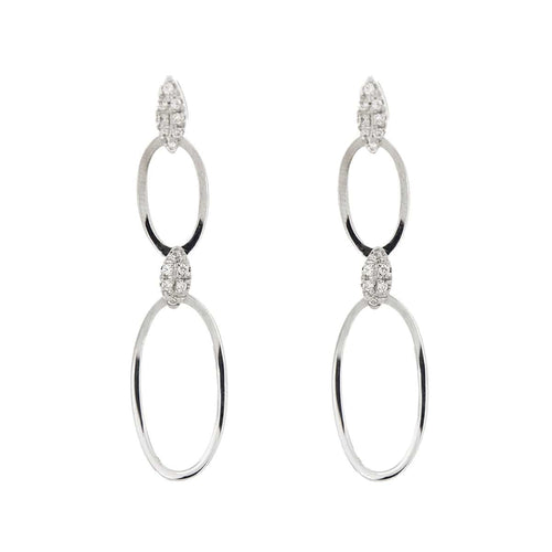 Boucles d'oreilles Boucles d'oreilles pendantes 2 ovales 58 Facettes 29414