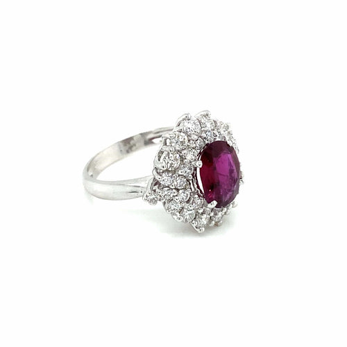 Bague Bague en grappe de diamants rubis de 1,94 carat certifiée par le domaine 58 Facettes