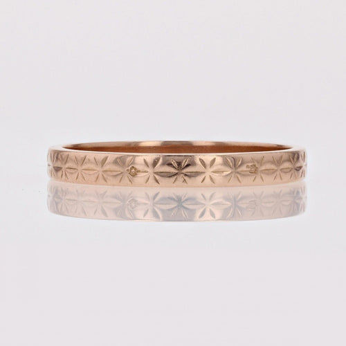 Bague 62 Alliance or rose gravée 58 Facettes 19-062