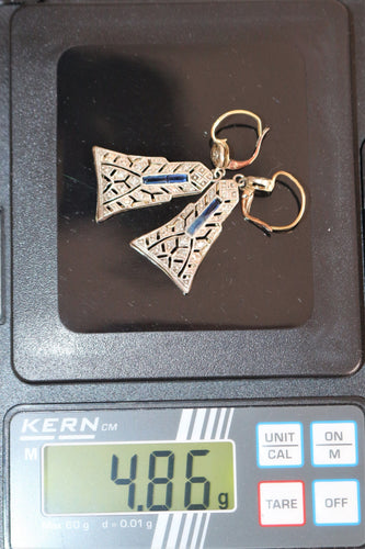 Boucles d'oreilles Pendants d'oreilles platine et Or jaune 58 Facettes 518