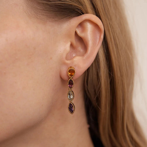 Boucles d'oreilles BOUCLES D'OREILLES NAVETTE PIERRES FINES 58 Facettes BO/220165