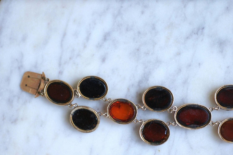 Bracelet ancien or rose et ambre 58 Facettes