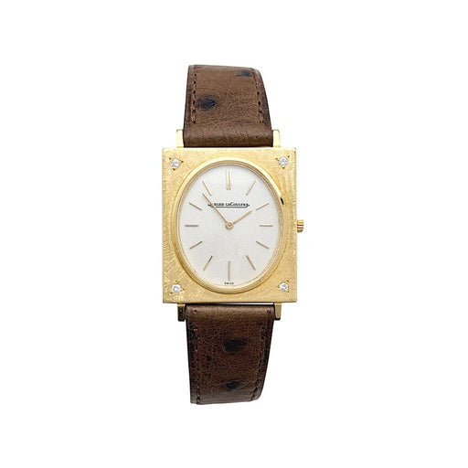 Montre Montre Jaeger Lecoultre en or jaune, diamants, bracelet cuir. 58 Facettes 29595