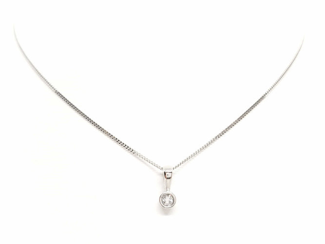 Collier Collier Chaîne + pendentif Or blanc Diamant 58 Facettes 06594CD