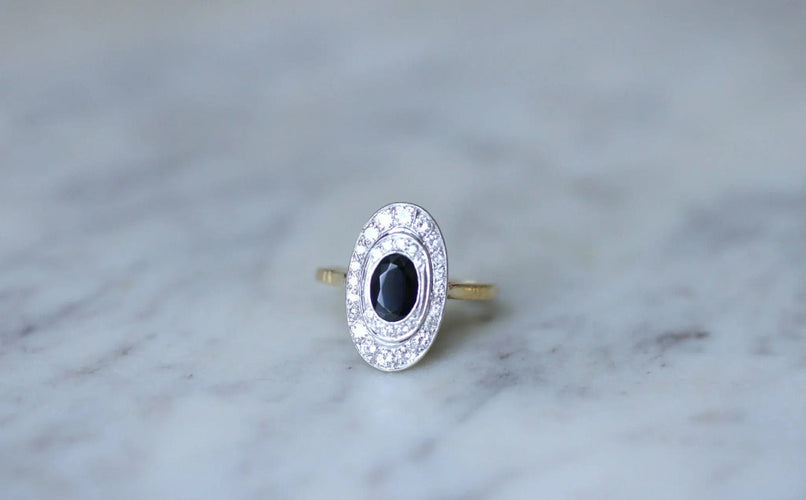 Bague Bague marquise saphir diamants 58 Facettes