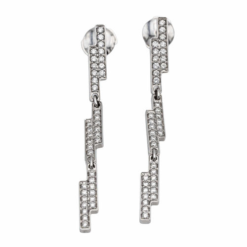 Boucles d'oreilles Dinh Van Boucles d'oreilles Seventies Or blanc Diamant 58 Facettes 577676GD