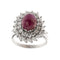 Bague 60 Bague style marguerite rubis et diamants 58 Facettes 27889