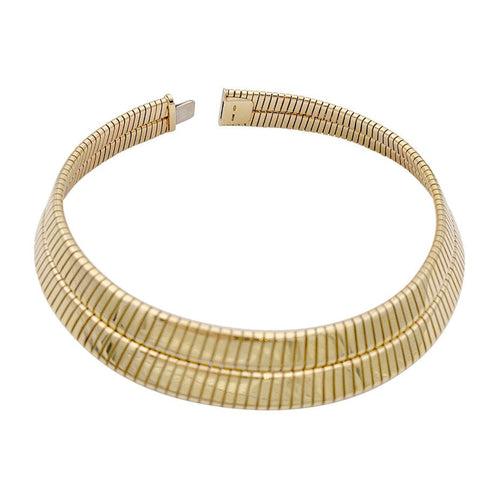 Collier Collier Bulgari vintage, "Tubogas", or jaune. 58 Facettes 32914