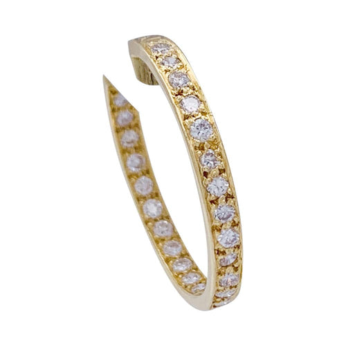 Boucles d'oreilles Créoles en or jaune et diamants. 58 Facettes 32410