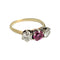 Bague 54 Bague or jaune trilogie saphir rose et diamants 58 Facettes 1-1187/2