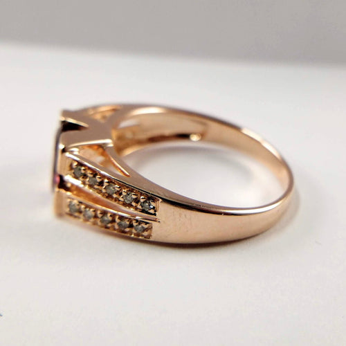 Bague Bague en or rose Diamants et tourmaline 58 Facettes 5587