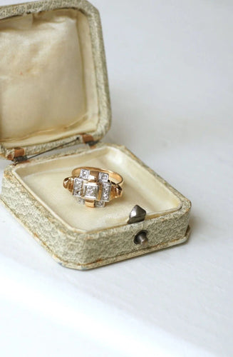 Bague Bague Tank Or rose, Platine et Diamants 58 Facettes