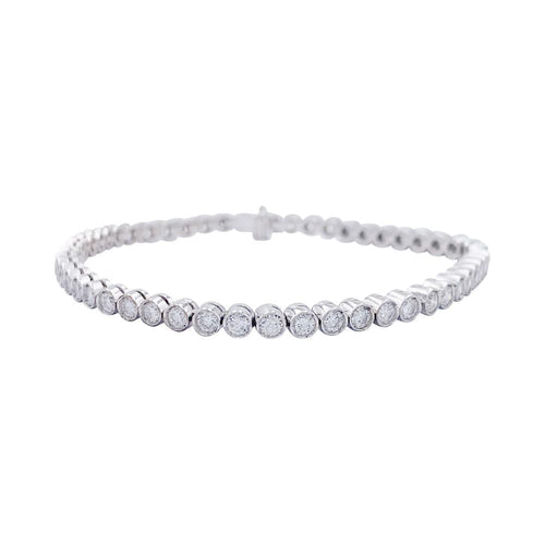 Bracelet Bracelet ligne diamants en or blanc. 58 Facettes 33185