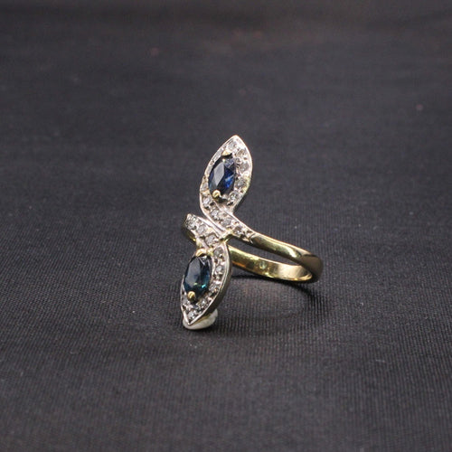 Bague Bague Toi et Moi  Diamants Saphir 58 Facettes